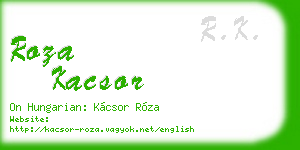 roza kacsor business card