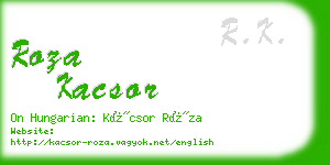 roza kacsor business card